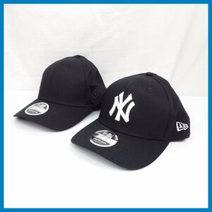 ★美品 NEW ERA/ニューエラ 9FIFTY キャップ 2点セット S/M/頭周り約55～59cm/ブラック/NY/スナップバック/帽子&0702400131