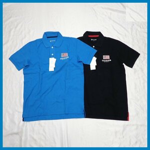 ★未使用 CHAPS GOLF/チャップスゴルフ 半袖ポロシャツ 2着セット メンズM/ブラック/ブルー/コットン他/スポーツウェア&1895700205