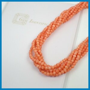 * natural .. necklace total length approximately 43cm/ approximately 52.6g/ coral /. another document / rose equipment ornament / coral &1330900009