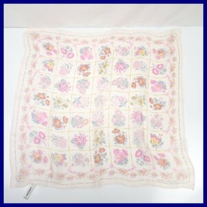 ★LAURA ASHLEY/ローラアシュレイ シルクスカーフ 約53.5×55cm/ライトピンク/花柄/総柄/服飾小物&1374500066