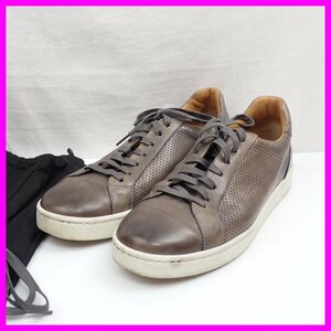 ★MAGNANNI/マグナーニ パンチングレザー スニーカー 42/メンズ26.5cm相当/ブラウン系/23646/レザー/保管袋・替え紐付き&0717700046