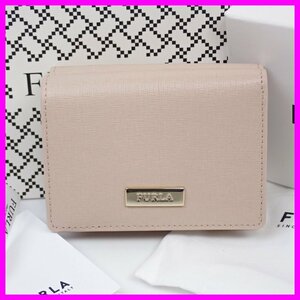 ◆FURLA/フルラ CLASSIC S TRI-FOLD 三つ折り財布 AVORIO/ピンクベージュ系/レザー/付属品あり/ウォレット&0000003525