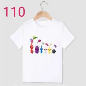 Tシャツ 半袖 トップス ピクミン 大集合 ホワイト 白 110 新品未使用品