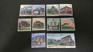  stamp [ japanese house series ]11 sheets face value 880 jpy 
