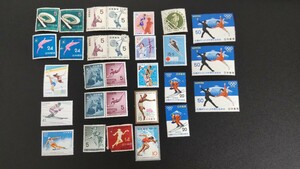 切手　スポーツ関係　オリンピック、国体、アジア大会、スケート　全51枚1505円