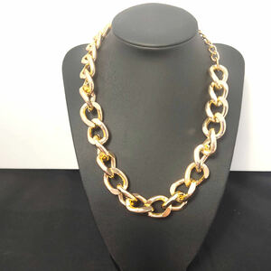  necklace Gold flat chain necklace Gold lady's men's Gold very thick 18kgp No314