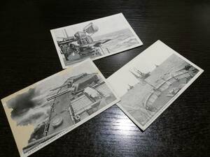 海外絵葉書 C.T.AMERICAN ART U.S.NAVY SERIES.53,58,64　魚雷発射筒・艦砲射撃・手旗信号 アメリカ海軍 