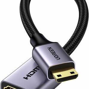 UGREEN Mini HDMI 変換 オスメス HDMI ミニHDMI 変換ケーブル HDMI 2.0 4K@60Hz ハイスピード ミニHDMI変換アダプタ グレー 25cm