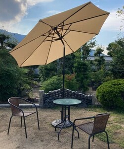  бежевый сад зонт основа имеется 270cm большой угол настройка возможность QT623