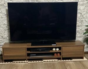 ウォールナット テレビ台 ローボード 幅150奥行27cm 背面収納 QT215