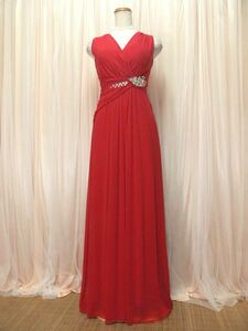 5-58* vivid red * soft over mesh * party & formal long dress /W30~41.B40~45*