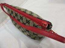 GUCCI グッチ 039・1103・2123 GGキャンバス×レザー アクセサリーポーチ ベージュ系×レッド系_画像6