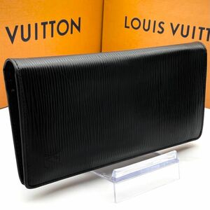 ルイヴィトン Louis Vuitton ポルトフォイユ ブラザ エピ ノワール 黒 長財布 札入れ レザー メンズ 二つ折り ブラック