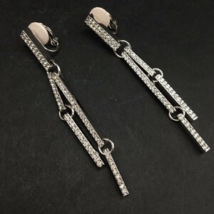 FG0623-15-3-4 SWAROVSKI スワロフスキー イヤリング アクセサリー ブランド ロゴ シルバー ストーン 全長7cm 60サイズ