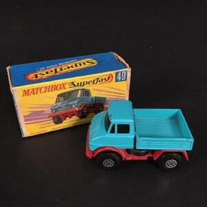 ER0430-21-3 MATCHBOX UNIMOG マッチボックス トラック ウニモグ ベンツ ブルー ミニカー キズスレ有 全長6㎝ 60サイズ