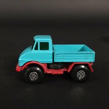 ER0430-21-3 MATCHBOX UNIMOG マッチボックス トラック ウニモグ ベンツ ブルー ミニカー キズスレ有 全長6㎝ 60サイズ_画像5