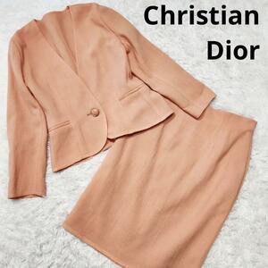 1 иен [ прекрасный товар * летний ] Christian Dior юбка выставить 11 номер L summer шерсть оранжевый цвет Dior жакет костюм женский тонкий 