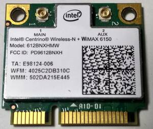 Intel Centrino Wireless-N + WiMAX 6150 802.11b/g/n　動作確認済み中古品　送料無料　即決