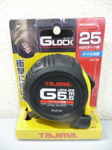 ☆④新品 展示品 Tajima/タジマ スケール Gロック 25 5.5m メートルメモリ 品番:GL25-55BL 衝撃に強いアーマードケース (A050604)