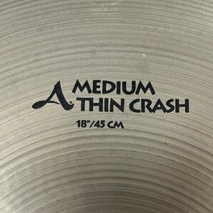 □t2696 中古★Zildjian MEDIUM THIN CRASH 18/45cm 重量： シンバル/クラッシュシンバルの画像3