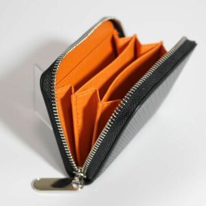  change purse . coin case men's lady's original leather black orange new goods unused free shipping CBC-02 1 jpy 1