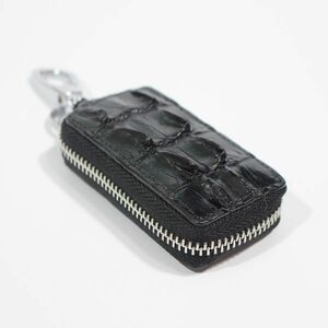  crocodile key case original leather wani leather exotic leather men's black black 