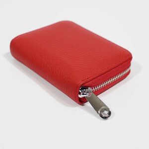  coin case change purse . card storage original leather lady's casual red red 1 jpy 