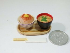 ★F394☆リーメント　パーツ　小物　食べ物　卵かけごはん　味噌汁セット☆桃屋のごはん　ドールハウス　ミニチュア