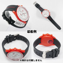 Swatch×OMEGA スウォッチ×オメガ 対応ラバーベルトB 尾錠付き ブラックベルト/レッドライン_画像6