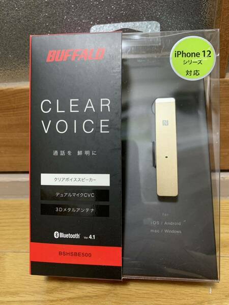 【新品未使用】BUFFALO Bluetooth ヘッドセット メタルアンテナ BSHSBE500GD