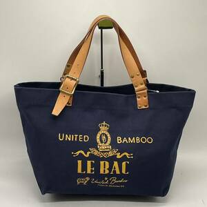 ★BN20□UNITED BAMGOO ユナイテッドバンブー キャンバス×レザー トートバッグ ネイビー 