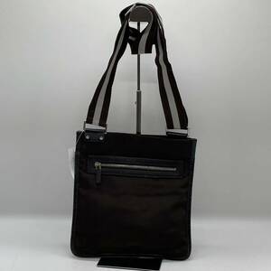 ★BN350● BALLY バリー ショルダーバッグ トレスポ ロゴ メンズ ボディ メッセンジャー サコッシュ レザー ブラウン