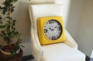 アウトレット　箱なし　掛け時計　イエロー　黄色　かわいい　無音時計　おしゃれ