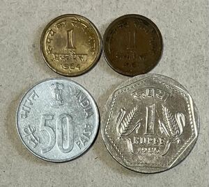 Резюме индийского кожи 1 Paisa 50 Paisa 1 Rupy Indian Lupy Foreign Moin Coin Moine
