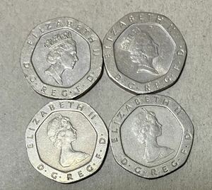 イギリス　20ペンス　4枚　外国コイン　イギリスコイン　外国銭　