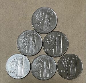 Италия 100 Лира 6 штук иностранной монеты возраст различные итальянские монеты старые монеты зарубежные страны