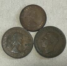 イギリス　1ペニー　2種セット　おまけ付き　エリザベス2世　ジョージ6世　イギリスコイン　外国コイン　アンティーク　古銭　外国銭_画像1