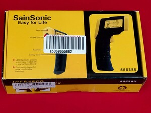 Sain　sonic　放射温度計　SS5380　32〜380°　　非接触レーザーポイント付　赤外線　焼突　ソーラーパネル他　新品　未開封品/