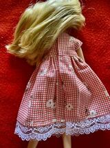 リカちゃん服 赤い格子のワンピースのハンドメイド_画像2