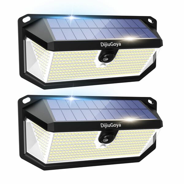 ソーラーライト センサーライト 380LED 3000ルーメン 高輝度 2400mAh 大容量 ガーデンライト高感度人感センサー