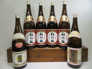 6本セット 上撰 日本酒(松竹梅,日置桜,福壽海) 2023.6-2024.1製造 一升 1800ml 15% 未開栓 古酒 1円スタート/5-28-2