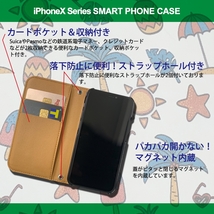 1】 iPhoneXR 手帳型 アイフォン ケース スマホカバー PVC レザー イラスト 夏_画像2