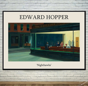  C2216 エドワード・ホッパー Edward Hopper キャンバス ポスター 50×70cm イラスト インテリア 雑貨 海外製 枠なし H