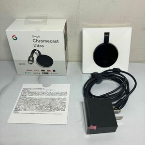 O2405-3072 Google Chromecast Ultra 4K、HDR対応 通電のみ確認済み WiFiに繋いでの視聴確認はしてません 中古 60サイズ梱包予定