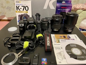 PENTAX K-70ボディ ズームレンズ 35-80mm 望遠ズームレンズ 18-250mm 55-300mm GPS Unit O-GPS1 アストロトレーサー セット