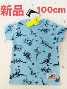 新品　タグ付き Blue Mart 半袖Tシャツ　100cm 恐竜柄　水色　男の子