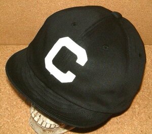 新品 CUSHMAN クッシュマン ビンテージ スタイル コットン ツイル生地 アンパイア キャップ (フリーサイズ) ベースボールキャップ 帽子 黒