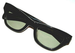 新品 CUSHMAN クッシュマン 鯖江市 ハンドメイド 1950's ビンテージ ウェリントン サングラス (ブラックフレーム×グリーンレンズ) 眼鏡