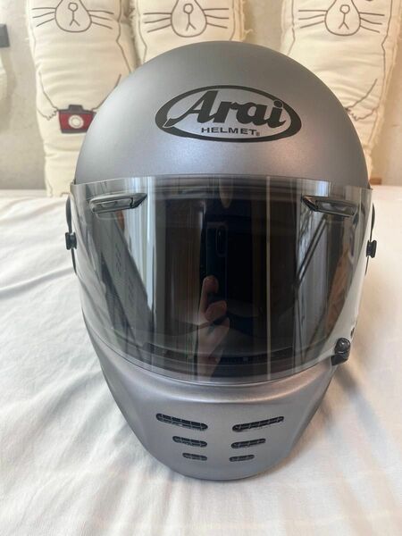 【美品】Arai アライ　ヘルメット ラパイドネオ　プラチナグレー XLサイズ　製造日2023年3月27日