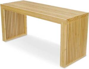  не использовался #APRTAT обеденный bench натуральный бамбук материал 90x43x33cm park bench вход bench длина стул 2 местный . натуральный g крышка форма . промежуток парк сад 